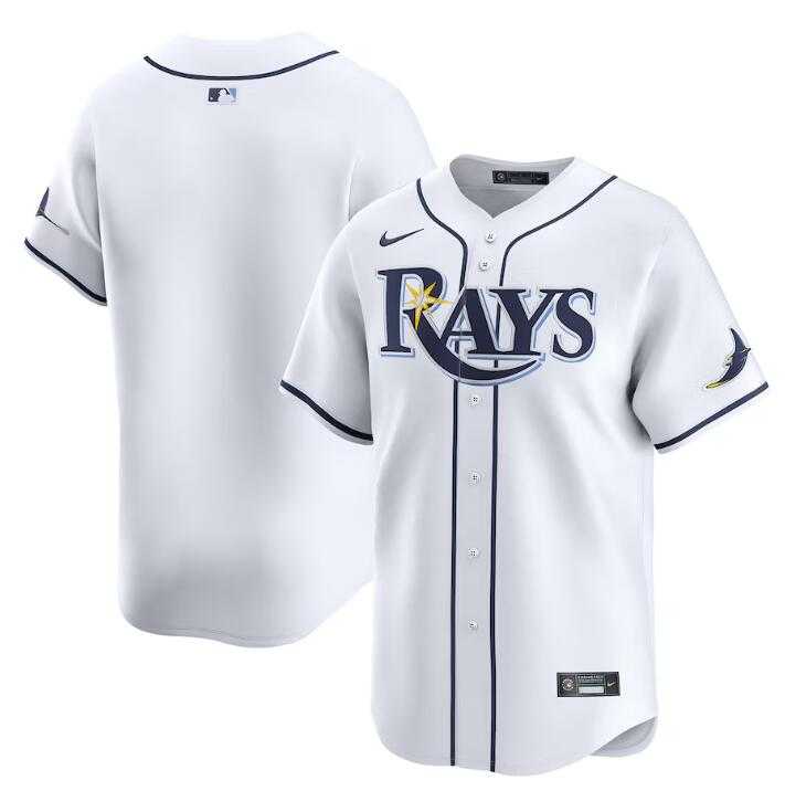 Men%27s Tampa Bay Rays Blank White Home Limited Stitched Baseball Jersey Dzhi